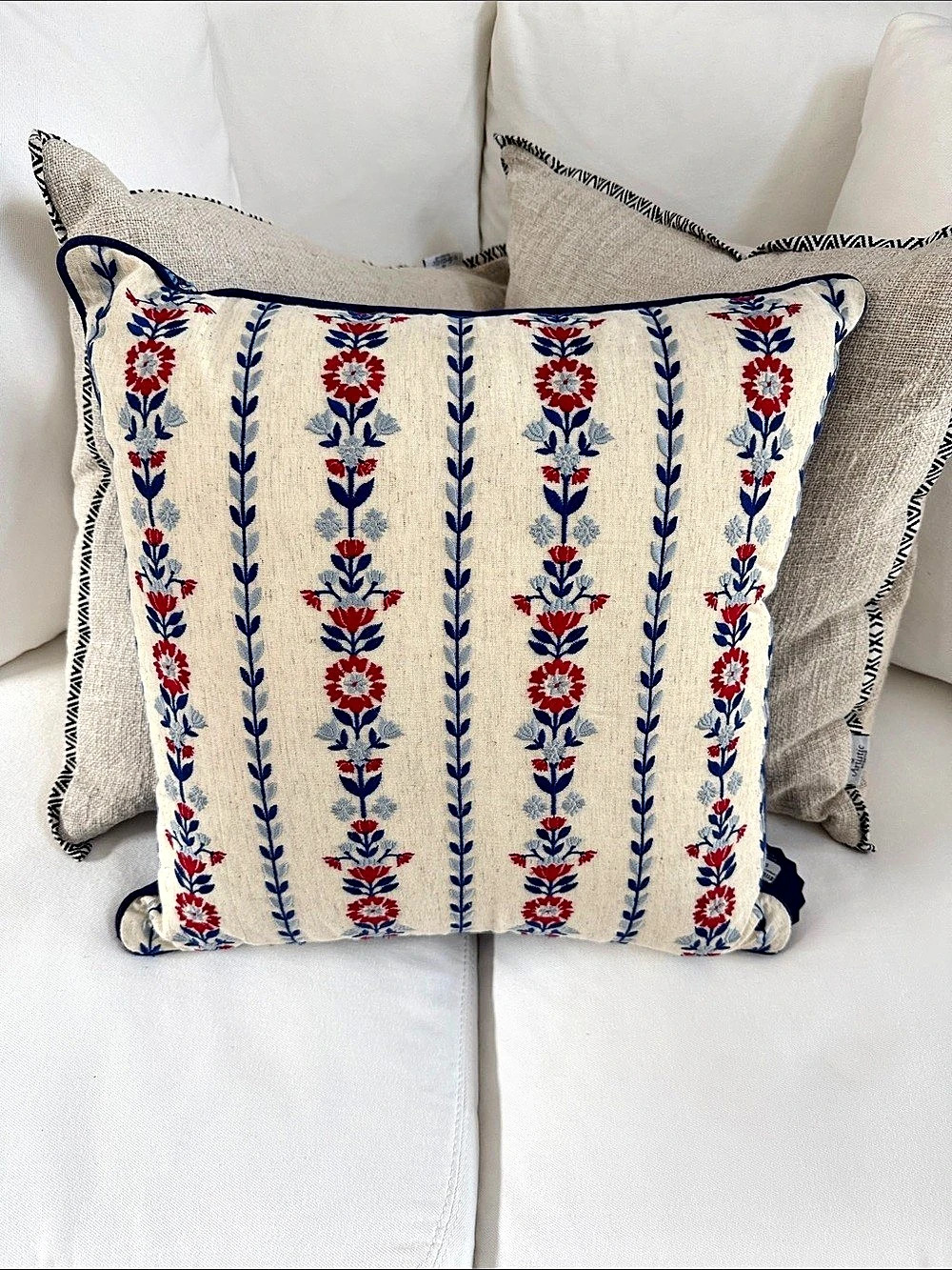 NWT Studio Curate Reversible Decorative Pillow Reversible Floral Cotton Pillow